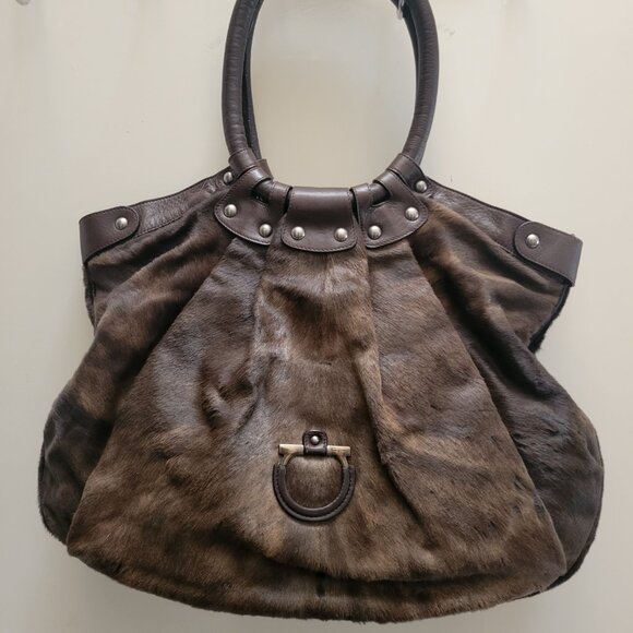 Salvatore Ferragamo Brown Fur Celtico Women's Bag‎  - Mint Condition Authentic - Picture 9 of 13